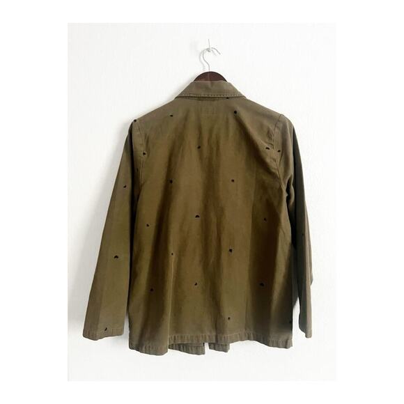 Marine Layer Gracey Embroidered Chore Coat Cotton Jacket Military Olive Green S - Picture 3 of 9